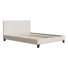 Layby Artiss Bed Frame Queen Size Boucle Fabric Mattress Base Platform ...